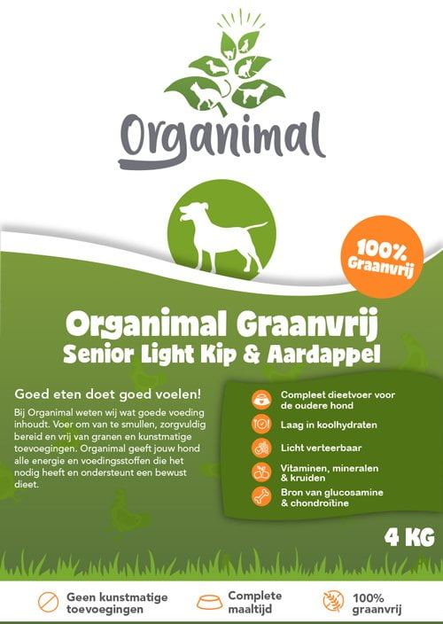 Organimal Graanvrij Senior/Light – Kip & Aardappel - Afbeelding 2